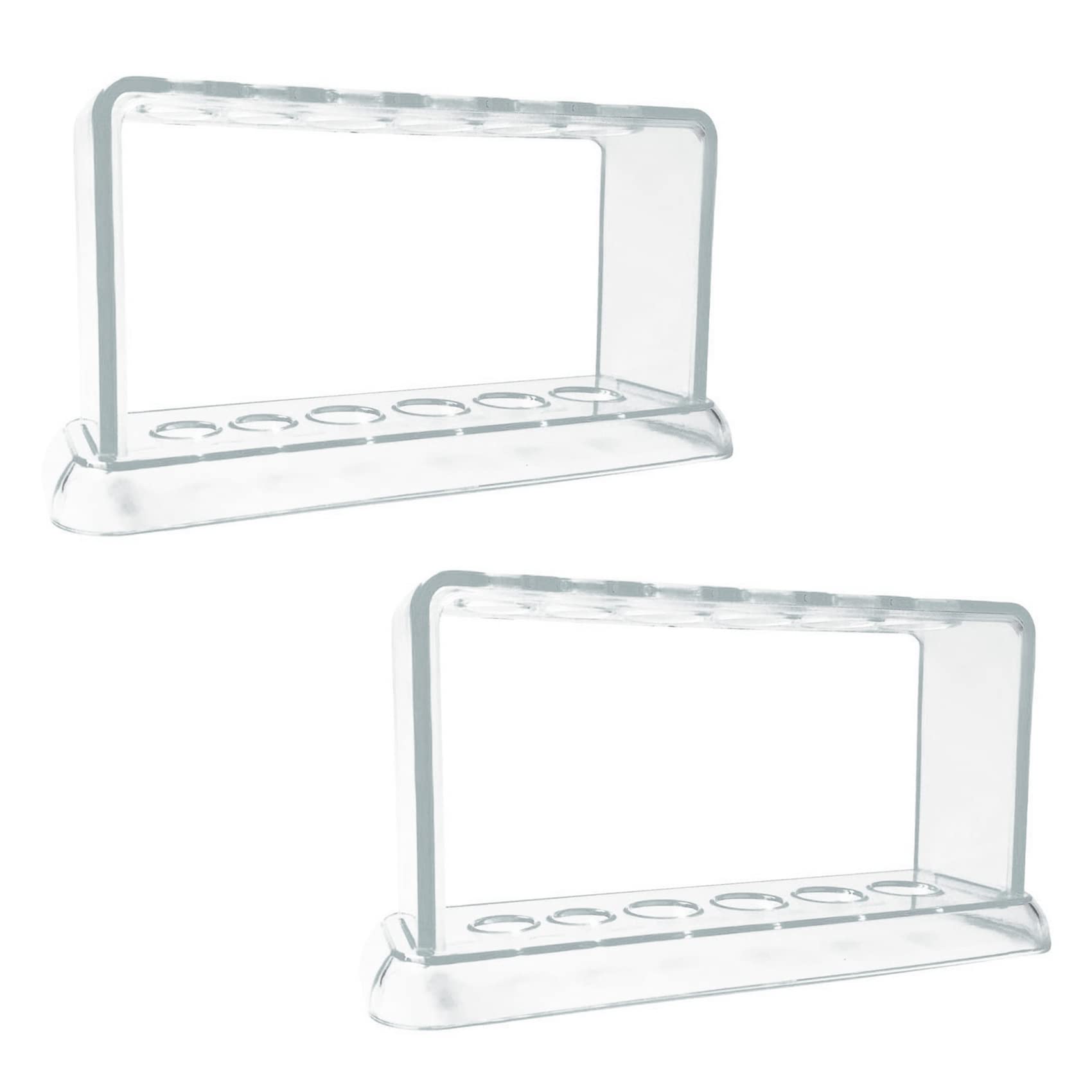 Hndhbfgrt 2X Plastic Clear Test Tube Rack 6 Holes Stand Lab Test Tube Stand Shelf School Supply Lab Equipment 16.7X8X3 cm