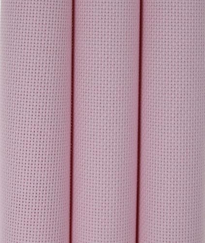 Image of KCS 3 pc of 15 inch x 18 inch(38cmx45cm) Counted Cross Stitch Cotton Aida Cloth Needlework Rolled Fabric Box,18CT,Pink