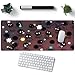 Desk Pad Anime Black Pom Poms Gaming Mouse Pad Large Star Designs Desk Office Decor Exclusive Beautiful Girls Mouse Pad for Women Desktop with Stitched Edges Non-Slip Computer Mat 31.5x11.8In