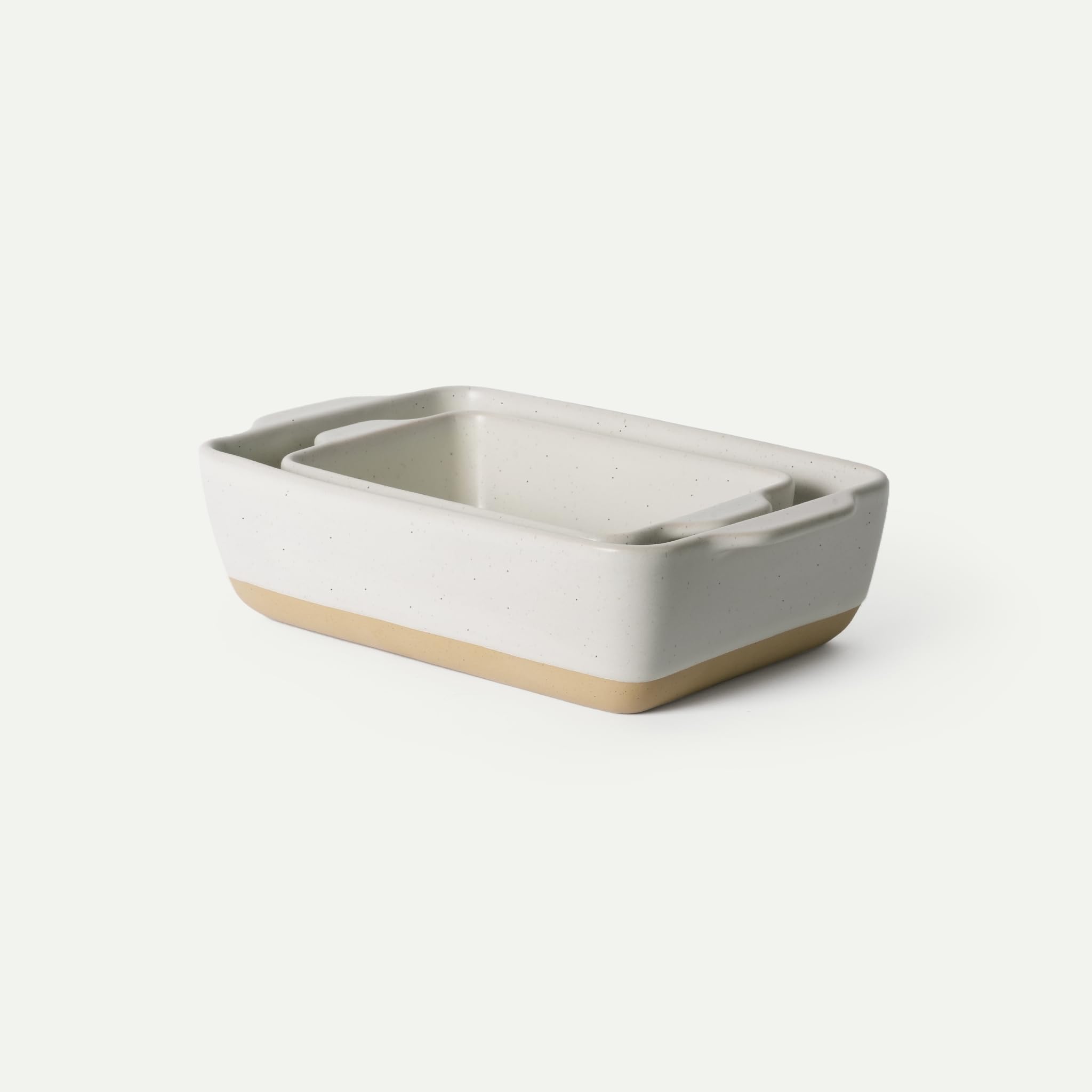 Mora Ceramic Set of 2 Baking Dishes For Casserole, Banana Bread, Brownies, Broiling, Roasting, and Baking. 7x11 in and Loaf Pans - Porcelain Serving Bakeware from Oven to Table. Freezer Safe - Oat