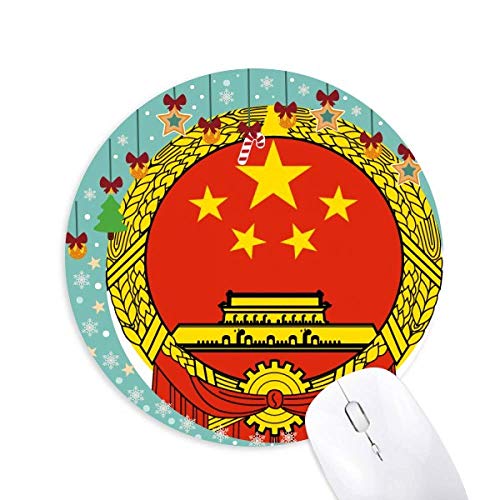 Alfombrilla de ratón redonda para escritorio con emblema nacional de China