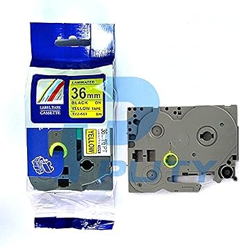 1PK Black on Yellow Standard Laminated Label Tape Compatible for Brother P-Touch TZe-661 TZ661 TZe66136mm x 8m