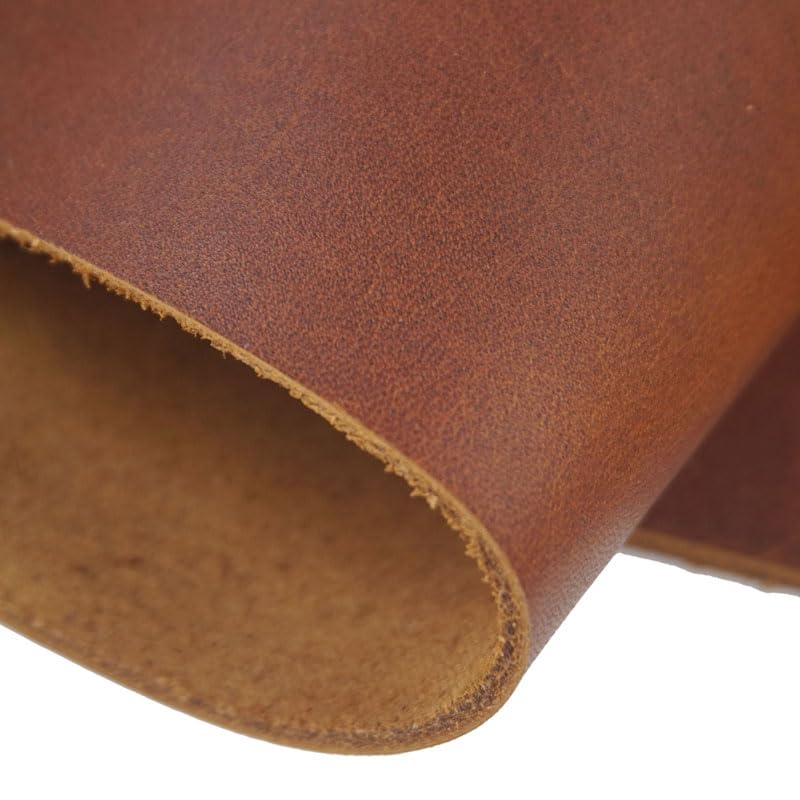 Láminas de Cuero Natural, Cuero Vacuno de Grano Completo curtido Vegetal de 2,0 mm for Manualidades Opwg Qlm Varios tamaños(30cm x 60cm)