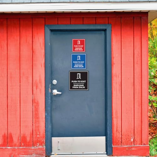 Panneau de signalisation Push To Exit bilingue pour locaux et bureaux - 2