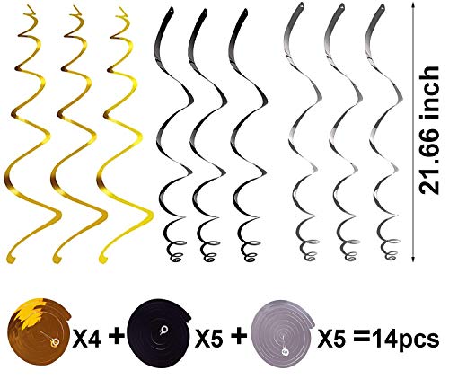 CDLong 30Pcs Graduation Hanging Decorations for Graduation Party Supplies, Shiny Foil Graduation Swirls + Double Sided Celebration Card with Flash Powder, No DIY Required Graduation Decorations 2021 - Thumbnail 7
