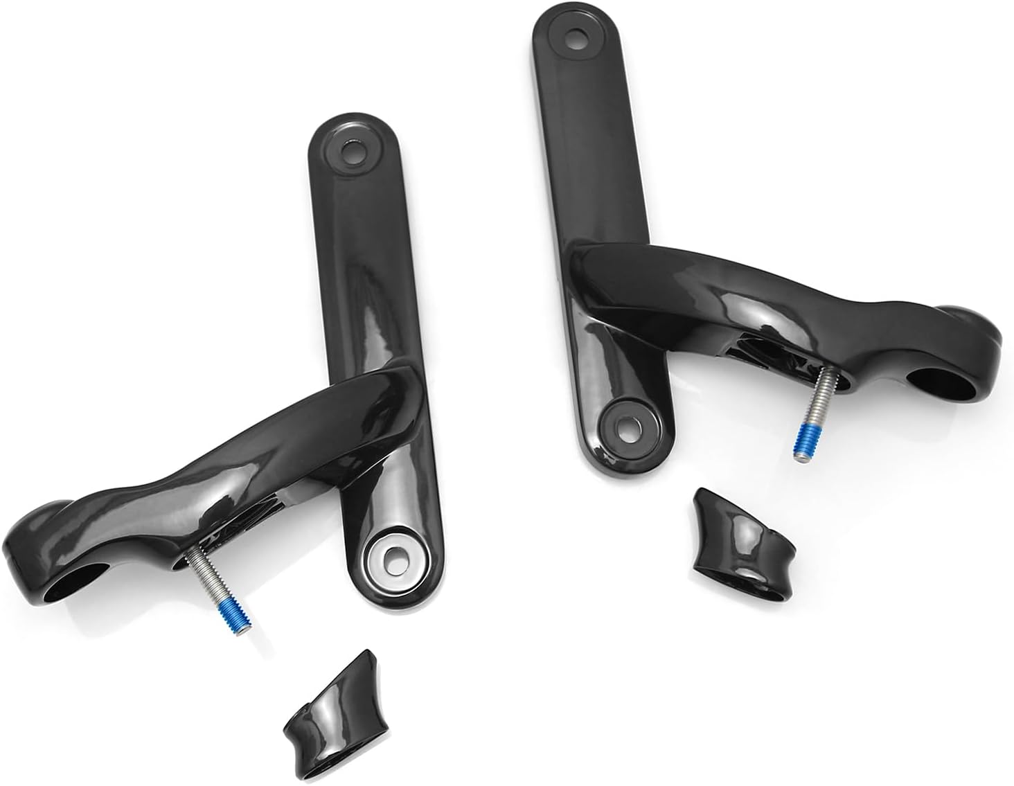 For harley street glide fog passing light kit LED motorcycle fog Auxiliary Lighting Bracket for harley davidson spot light bracket (Bracket + Mounts -Gloss Black)