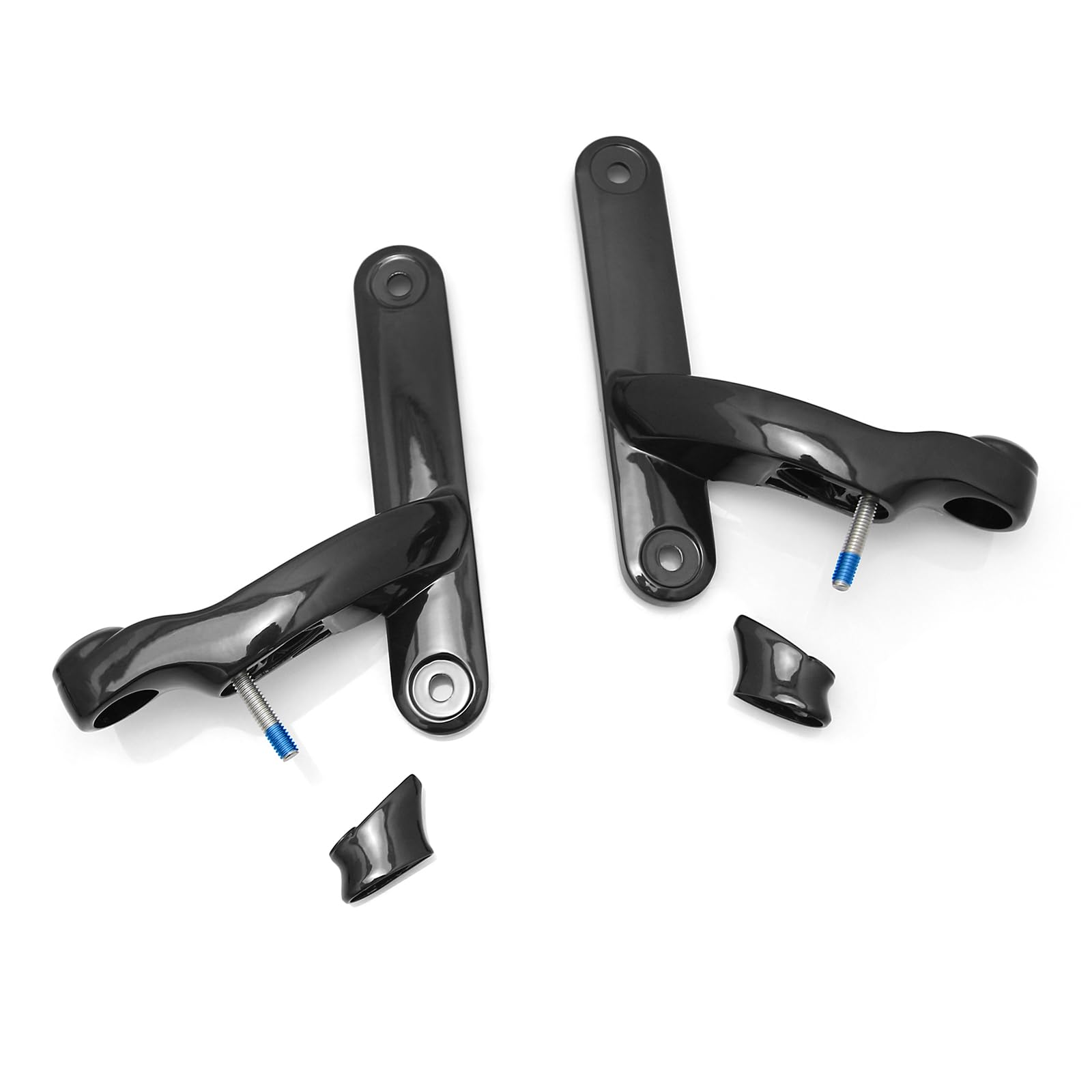 For harley street glide fog passing light kit LED motorcycle fog Auxiliary Lighting Bracket for harley davidson spot light bracket (Bracket + Mounts -Gloss Black)