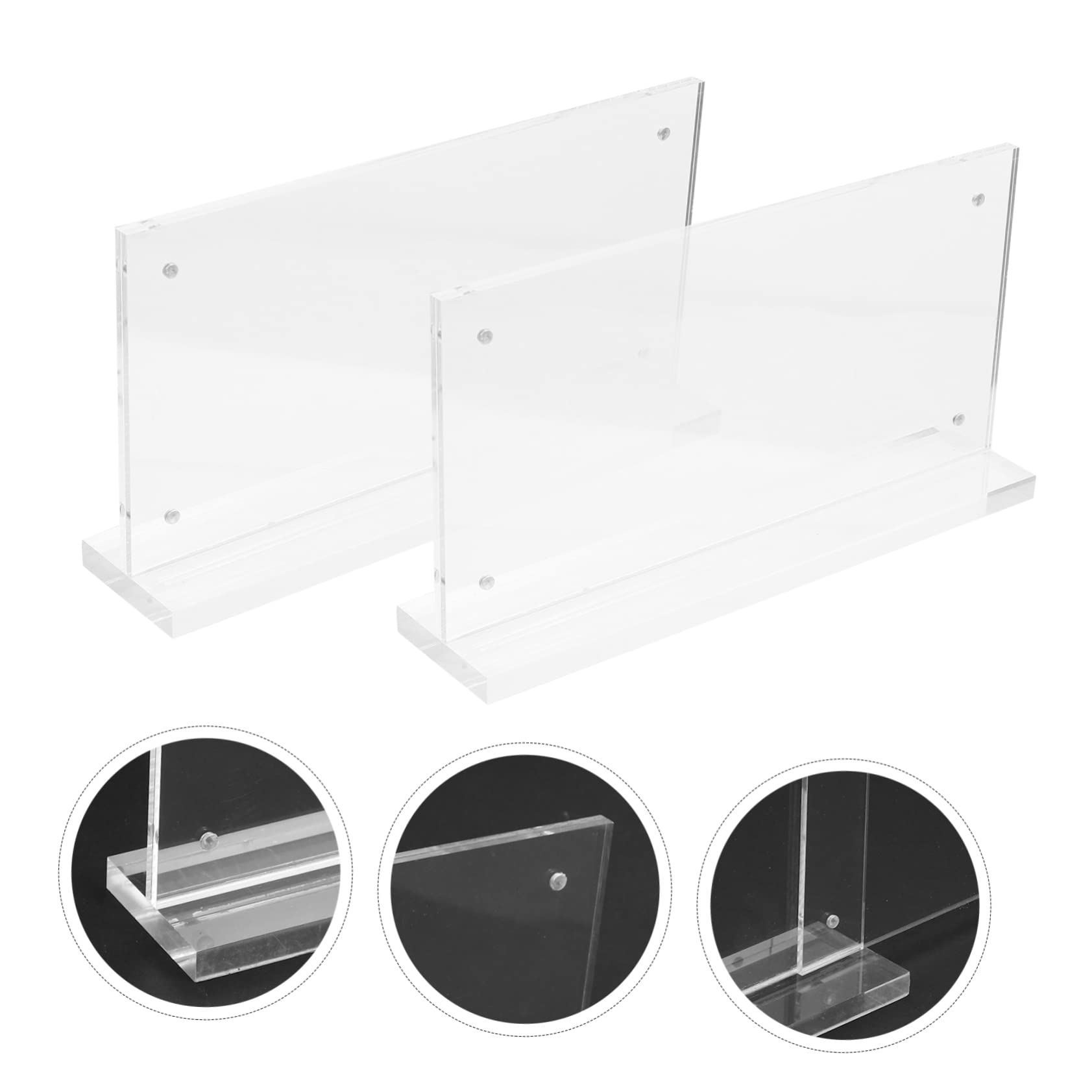 DOITOOL 8 Piezas Soporte de Menú Acrílico Magnético Transparente para Restaurantes y Mesas Exhibidor para Carteles y