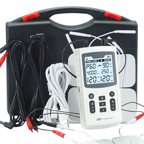 Image of Combi 4 in 1 TENS EMS IFT RUSSIAN Current Machine - Professional Pain Relief for Physiotherapy - Imported Physiotherapy Machine for Home & Clinic Use