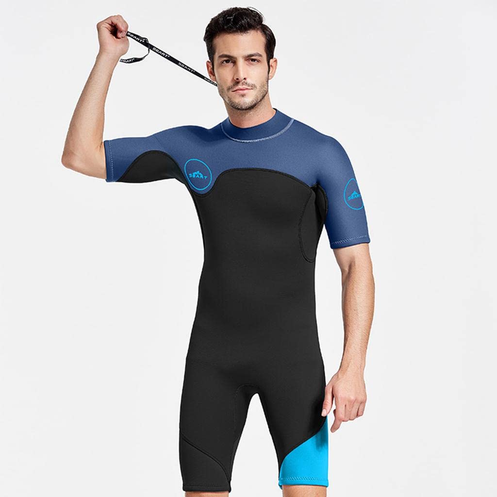 ubersweet Ubersweet® Mens 2mm Shorty Wetsuit Diving Snorkeling Swimming Scuba Dive Suit Jumpsuit Dark Blue Black M (54057151JEL)-picture-7
