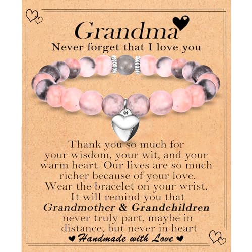Image of Grandma Mothers Day Gifts for Grandma Grandmother, Christmas Valentines Day Easter Birthday Gifts Stocking Easter Basket Stuffers Beaded Bracelet Jewelry Gifts for Grandma Nana Mimi Grammy Gigi Women