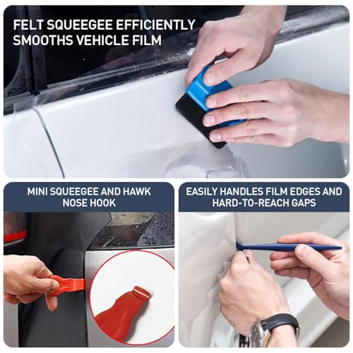 Image of ZIBUYU 9 Pcs Car Window Film Tint Tool Kit, Car Window Tint Squeegee Tool Kit Vinyl Wrap Tool Kit Automotive Tint Tool Glass Protective Film Installation Kit for Window Tint