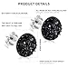 Black Stud Earrings 925 Sterling Silver Stud Earrings Black Earrings for Men and Women Round Hypoallergenic Earrings (8mm)