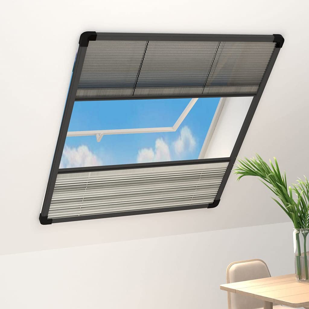 Zanzariera per finestra in alluminio, 80 x 100 cm, con persiana, protezione solare per finestre, soggiorno, camera da letto, ufficio