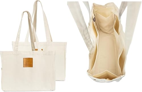 Miniatura 1 de Bolsas de comestibles reutilizables  Bolsas de compras de tela de lona y malla lisa con asas para artículos grandes a granel  Productos cero