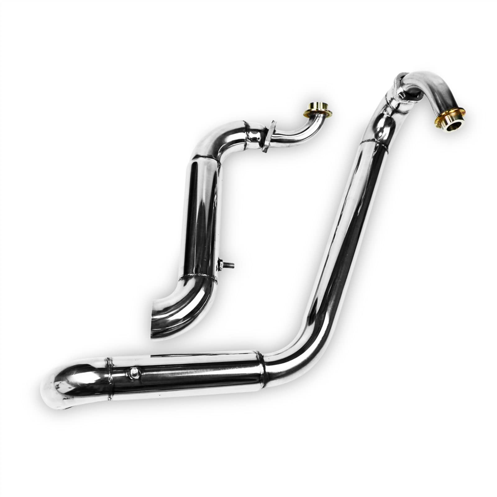 Motorrad Auspuff Schalldämpfer Für Yamaha Virago XV125 XV 125 XV250 Vollständige Auspuffanlage Drag Pipes Schalldämpfer XV 125 250 (Color : Chrome)