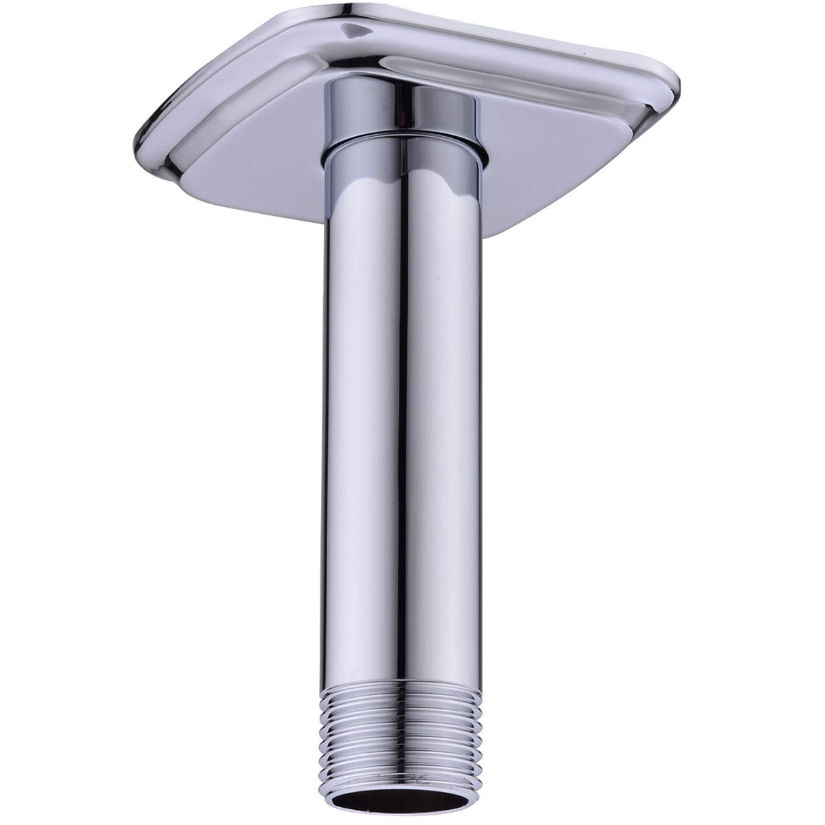 TRUSTMI 4 Inch Shower Arm with Flange Top Ceiling Mounted Rainfall Shower Head Extension Arm in Stainless Steel, Chrome