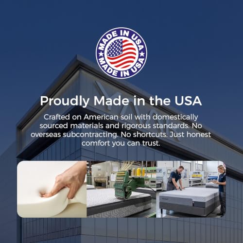 Image of Yaak 12 Inch Twin Memory Foam Mattress, Cooling Gel Made in USA, White | Medium firm, back pain relief, motion isolation, breathable, CertiPUR-US, Oeko-Tex, fiberglass free