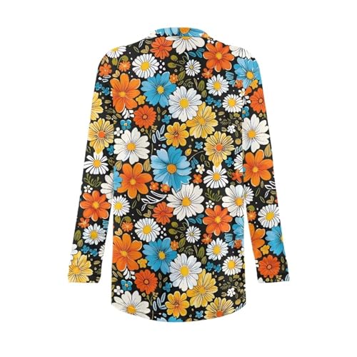 Image of Womens Open Fron Cardigan Sweaters Long Sleeve Oversized Casual Tops Loose Lightweight Daily Coats with Pockets