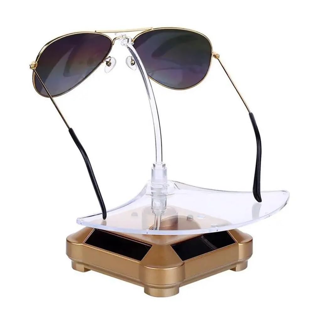 Présentoir rotatif pour lunettes de soleil en métal doré chic