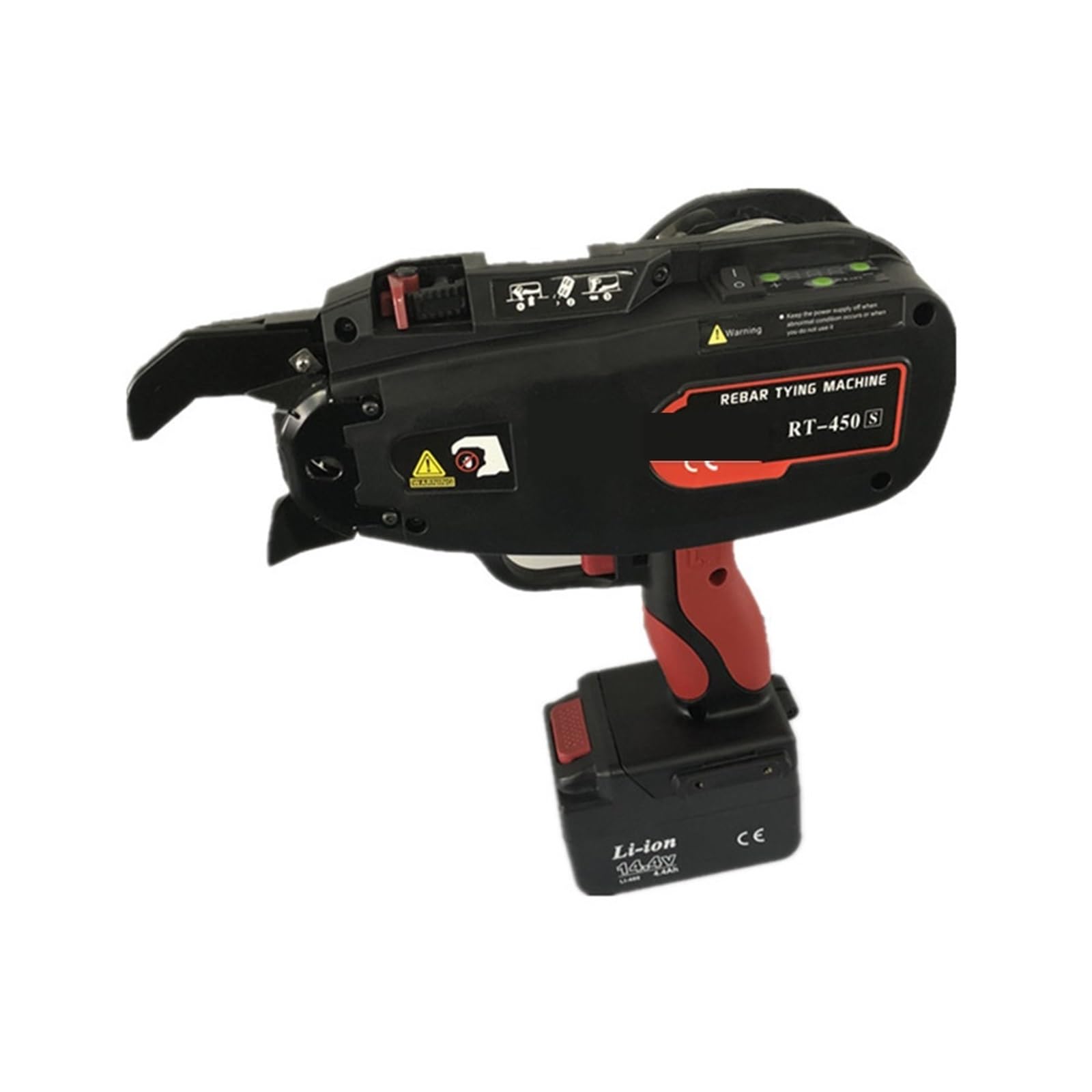 Cfwwsaq One Color Strapping Machine, 4-45Mm Rechargeable Steel Bar Rod Tying Binding Machine, Handheld Automatic Rebar Tier Wire Rebar Binding Tool Rt450s