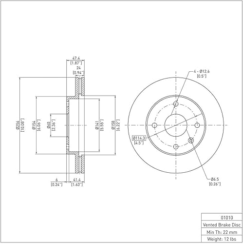 Miniatura 2 de AUTO DN 2X Front Brake Rotors For Chevy Epica 2009 For Chevrolet Epica 2009 For Suzuki Forenza 2004 2005 2006 2007 2008 For Suzuki Reno 2008 2005