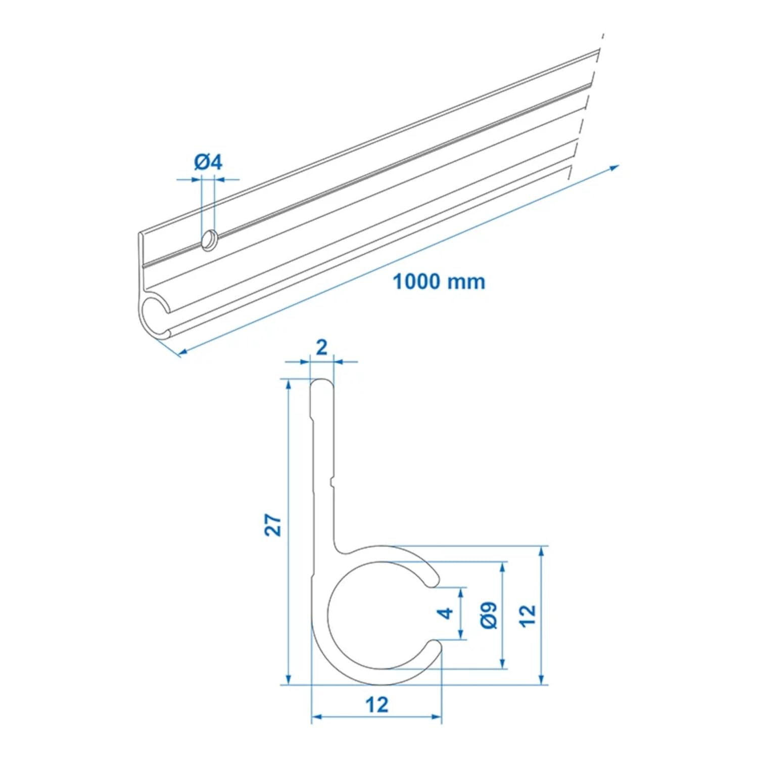 3 STK Kederleiste Aluminium eloxiert schwarz 90 Grad 100 x 2,7 cm Set | Kederschiene zur Montage an Windblende und Radabdeckung, für Keder 7-9 mm Preiswert&Gut