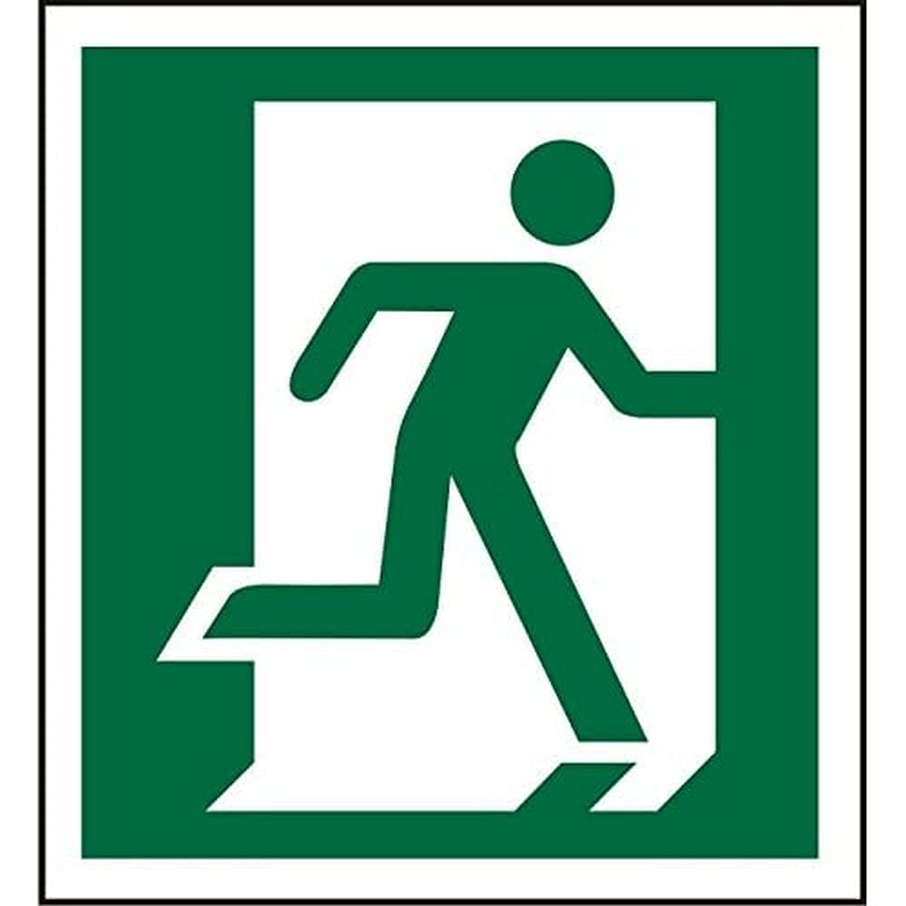 Fire Exit Sign Right Arrow Adhesive Plastic 20 x 20 cm