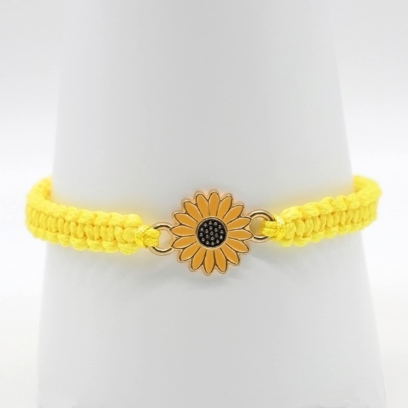 Sunflower Bracelets Adjustable Boho Sunflower Daisy Charm Bracelets Handmade Braided Rope Friendship Matching Bracelets Promise Bracelets for Couples Women