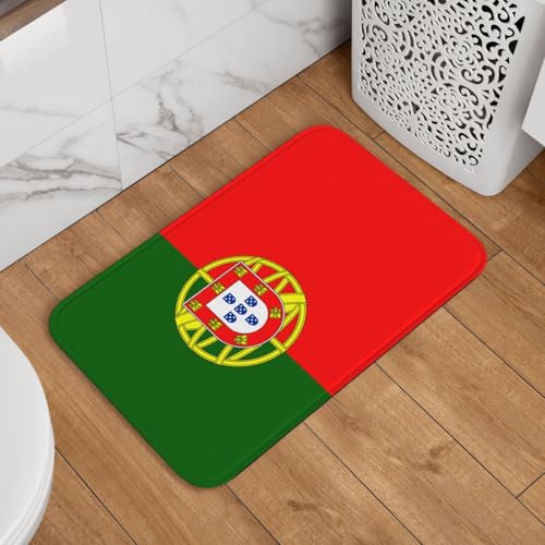 Banderas De Países De Portugal Alfombra Exterior Cómoda Felpudo De Entrada Lavable Alfombra Baño para Bañera Exterior Interior 40X60Cm