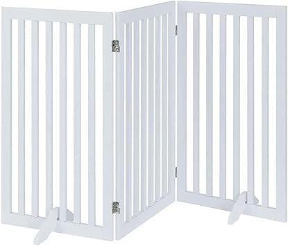 Amazon Unipaws ハイタイプペットゲート置くだけ木製バリア 犬猫用フェンス 白い Unipaws ドア 通販