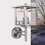 Elegante Außenleuchte aus wetterfestem Edelstahl und robustem Glas; Der Stil ist typisch für die skandinavischen Küsten und bringt nordisches Flair im modernen Glanz direkt zu Ihnen nach Hause; Der Schirm sorgt für eine großzügige Lichtstreuung und sorgt für mehr Sicherheit auf Ihrem Grundstück - ideal für Eingangsbereich, Garten und Terrasse