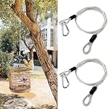 2 Pcs Premium Bird Feeder Hanger for Tree with Carabiner Clip，Flexible Stainless Steel Hanging Cables Chain Wire for Bird Feeders and Birdhouses，Baths, Planters，Baskets，Suet，Outdoor Camping (40 Inch)