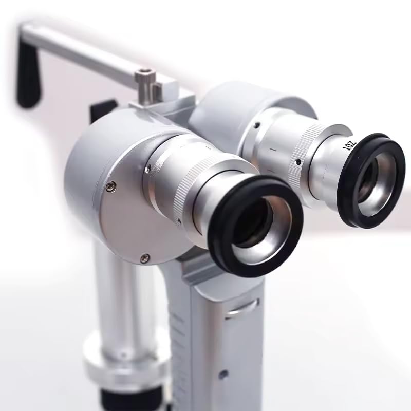 Handheld Portable Slit Lamp Rechargeable Ophthalmoscope with Storage Case | Built-in rechargeable battery for long working hours; lightweight handheld body perfect for mobile eye exams and ward visits