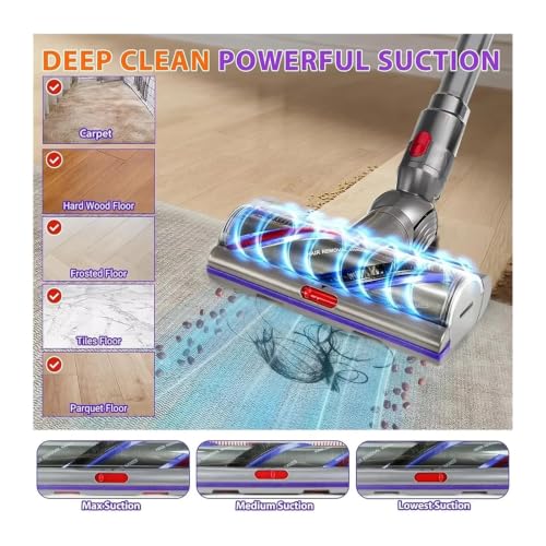 Cepillo con succión ajustable compatible con Dyson V11 V15 accesorio premium suelos 4