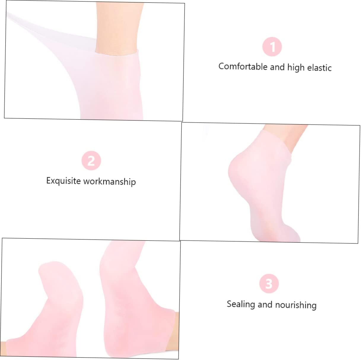 Mikinona Foot Moisturizer Socks Moisturizing Anti-Dry Socks Non-Slip Absorption 41-43