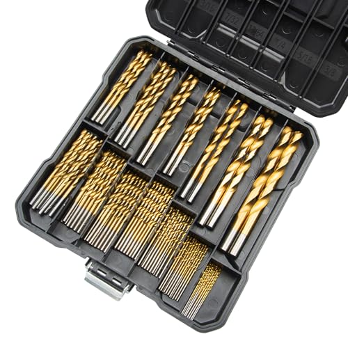 TUMAX SAE 99PCS Titanium Coated Drill Bit Set, 135° Tip High Speed Steel, Twist Drill Bit Set with Storage Case for Aluminum, Copper, Soft Alloy Steel, Wood, Plastic Size from 1/16" to 3/8" - Image 8
