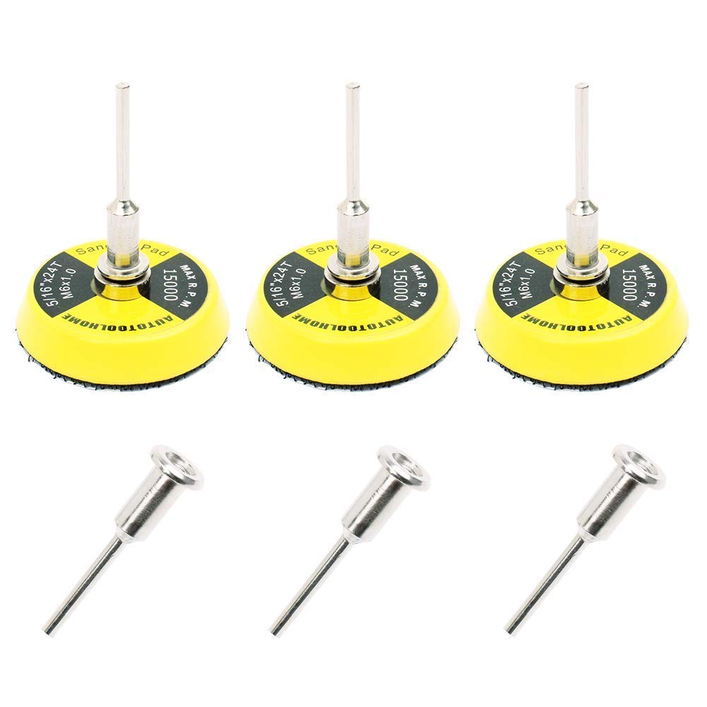 2 Inch Hook and Loop Sanding Pad with 1/8" Mandrel – Replacement Backing Pad for Sanding Discs, Drill & Rotary Tools Air Die Grinder Sander Polishing Pads 9 Pack