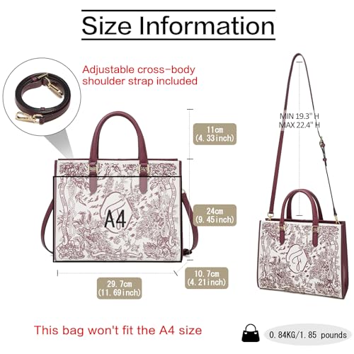 Image of FOXLOVER Medium Tote Bag for Women Designer Vintage Satchel Handbags Top-handle Purses