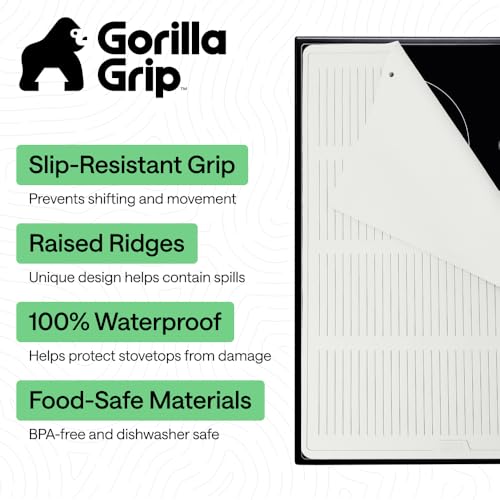 Image of GORILLA GRIP Silicone Stove Cover for Electric Stoves, 28x20 White