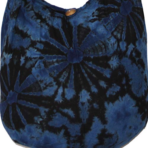 Image of TIE DYE Bohemian Hipster Hobo Boho Hippie Crossbody Bag Purse Black Tone 39 inch