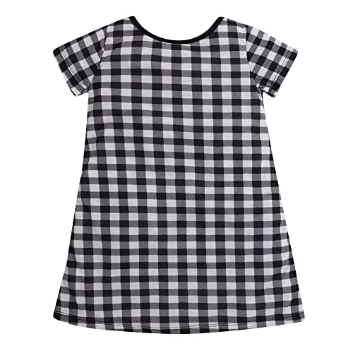 Image of Hopscotch Girls Polyester Checkered Casual Knee-Length Dress