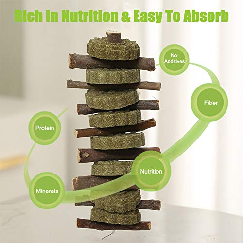 Bunny Chew Toys, 3 STKS Chew Toys voor kauwen of spelen met Apple Wood Sticks Natuurlijke Gras Cake en Gras Ball, Tanden… - Image 6