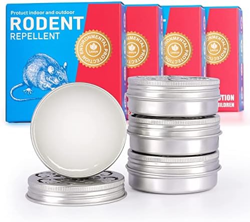 Lousye Rodent Repellent for Car Engines, Mighty Peppermint Oil to Repel Mice and Rats,Environmentally Friendly and Humane Mouse Trap for Car Engines,House,Pest Control for Indoor (White-4 Packs)