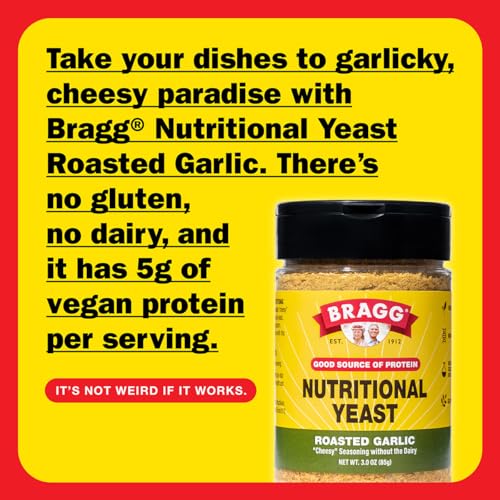 Bragg Nutritional Yeast Roasted Garlic Seasoning - 3 oz - Dairy-Free Parmesan Cheese Substitute - Perfect for Salads, Pastas, Popcorn, and More - Thumbnail 3