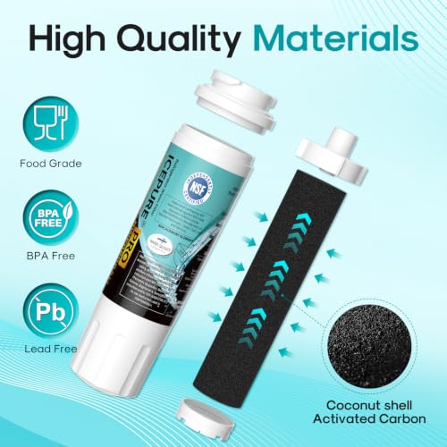 Image of ICEPURE PRO UKF8001 NSF401&53&42 Certified Replacement Everydrop EDR4RXD1, Filter 4, Maytag UKF8001AXX UKF8001P, Whirlpool 4396395 WF-UKF8001 FMM-2 MPF15090 SGF-M9 Refrigerator Water Filter 1PACK