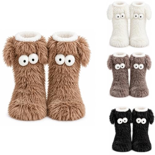 Fluffy Monster Slipper Socks For Women Cute...