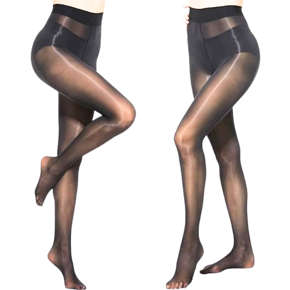 Women's & Girls Stockings & Hosiery, High Waist Sexy Slim Pantyhose Footed Pantyhose, Black Pack Of 2 Pair - High Waist-image-25