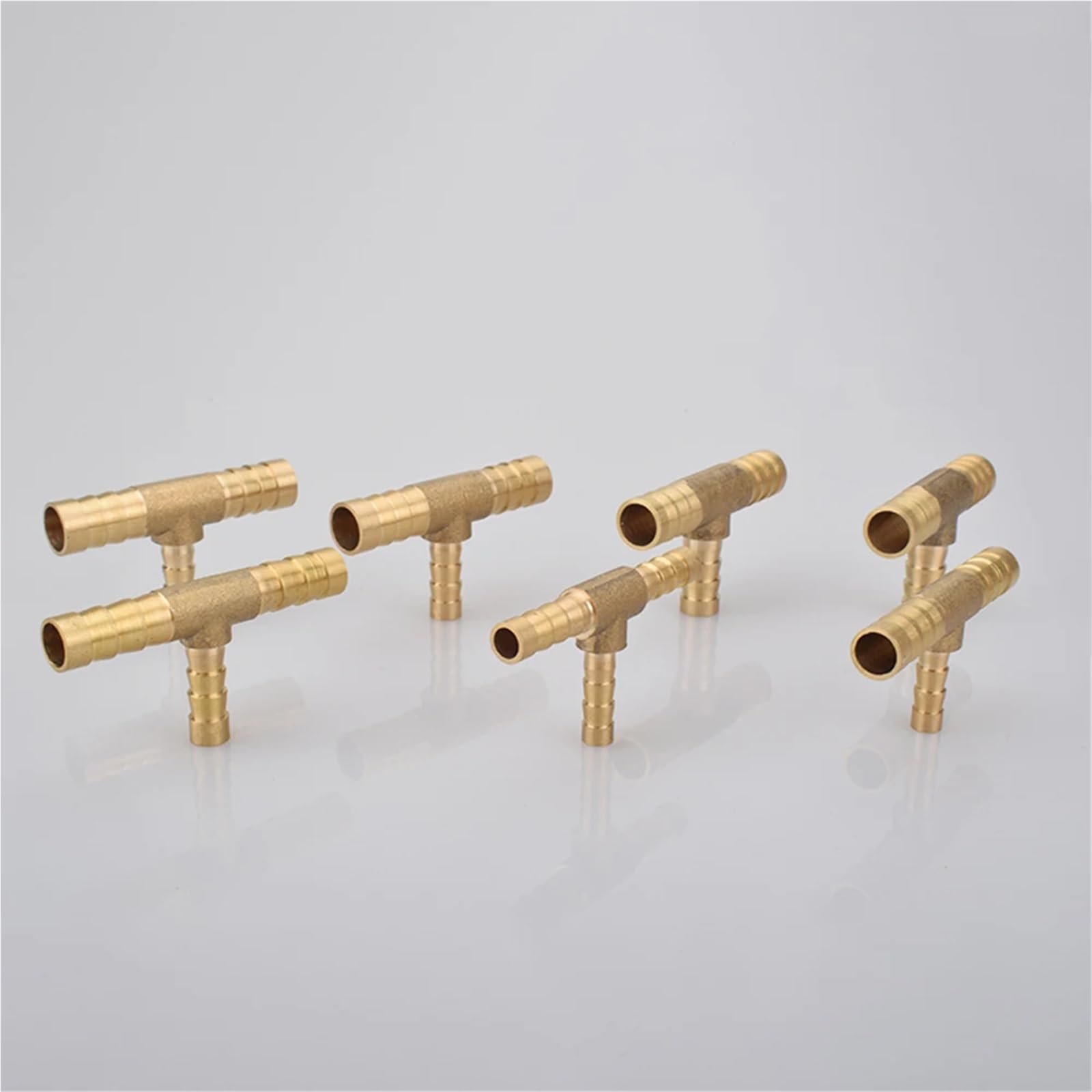 Raccord cannelé en T à réduction égale for tuyau de 4, 5, 6, 8, 10, 12, 14, 16, 19 mm, 3 voies, en laiton, connecteur et séparateur(19-16-19mm,5 pcs)