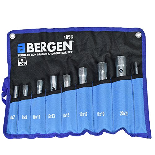 Metric Box Spanner Wrench Tubular Torque Bar Set Plug Sockets 8pc 6-22mm